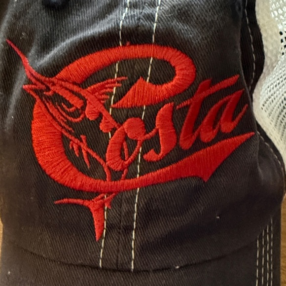 Costa Red Logo Navy and White Mesh Hat - Picture 3 of 5